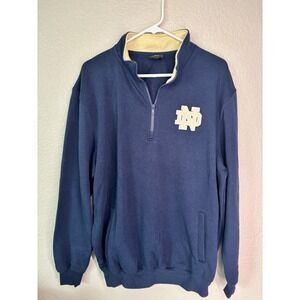 Colosseum Notre Dame Fighting Irish Quarter Zip Sweatshirt Navy Blue Mens Small